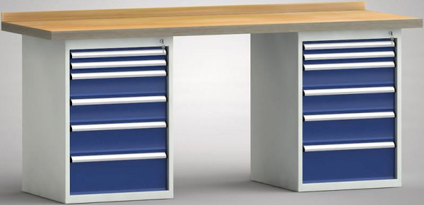 KLW standaard werkbank - 2000 x 700 x 840 mm L x D x H, WS215N-2000M40-E7028