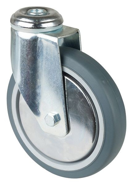 BS-wielen Zware apparatuurwiel, breedte 32 mm, Ø150 mm, tot 100 kg, grijs rubberen loopvlak, kunststof wiellichaam, kogellagers, verpakking van 2, C101.A85.151