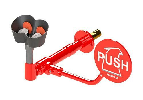 B-SAFETY oogdouche met 2 douchekoppen 45°, rood, paneelwandmontage, DVGW, 306253