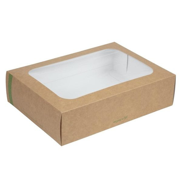 Vegware Composteerbare Sandwichboxen met Deksel Medium (Pak van 50), FD386