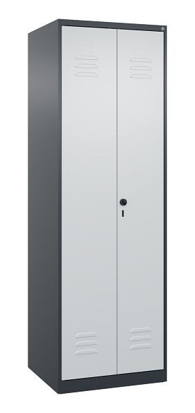 C+P Mehrzweckschrank Classic PLUS, Putzmittel-Spind, 2 Abteile, 1850x600x500mm, 7016/7035, Drehriegel, 080100-00 S10011