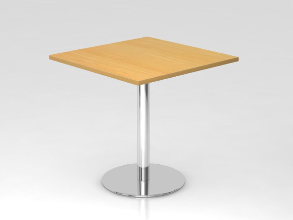 Hammerbacher vergadertafel 80x80cm beuken/chroom, verchroomd frame, VSTF88/6/C