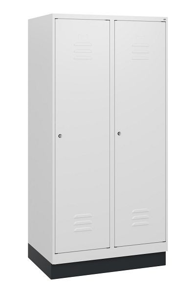 C+P luierkluis Classic PLUS, onderbouw, 2 vakken, 1630x800x500mm, 9016/9016, cilindersloten, 0800205-22 S10029
