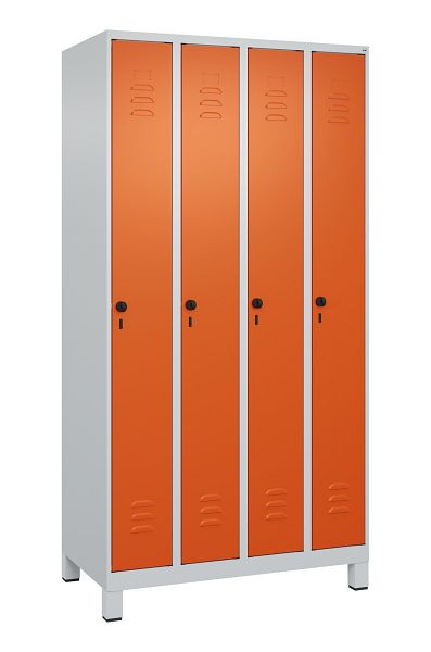 C+P Umkleidespind Classic PLUS, Füße, 4 Abteile, 1950x1000x500mm, 7035/2004, Drehriegel, 080010-49 S10037
