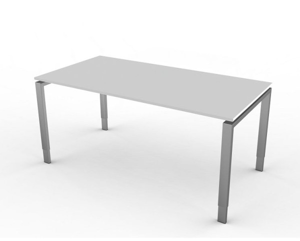 Kerkmann bureau met 4-pootsframe, vorm 5, B 1600 x D 800 x H 680-820 mm, lichtgrijs, 11414111