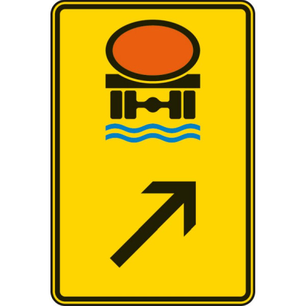 Stenen HGS wegwijzer voor voertuigen met watervervuilende lading (plaats rechts) nr. 422-25, 900x600mm /RA1/Alform, 422-25-212