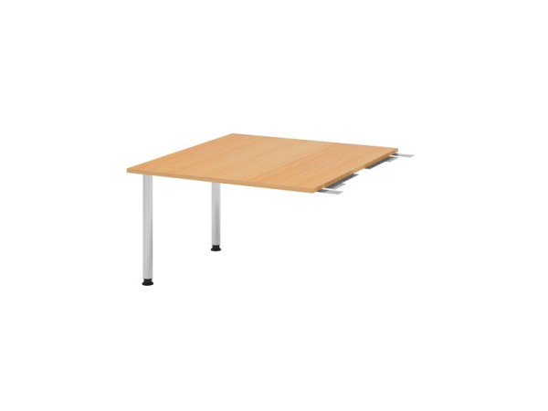 Hammerbacher tussenplaat VKT, kleur tafelblad: beuken, plaat: 1200 x 1300 x 25 mm, ronde buisvoet chroom, werkhoogte: 720 - 740 mm, VKT12C/6/C