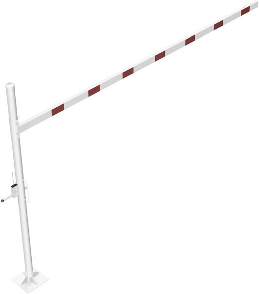 Hoogtebegrenzer, draaibaar en afsluitbaar, 4500 mm voor deuvels, dagmaatbreedte: 4500 mm wit/rood, 417_451ZBP