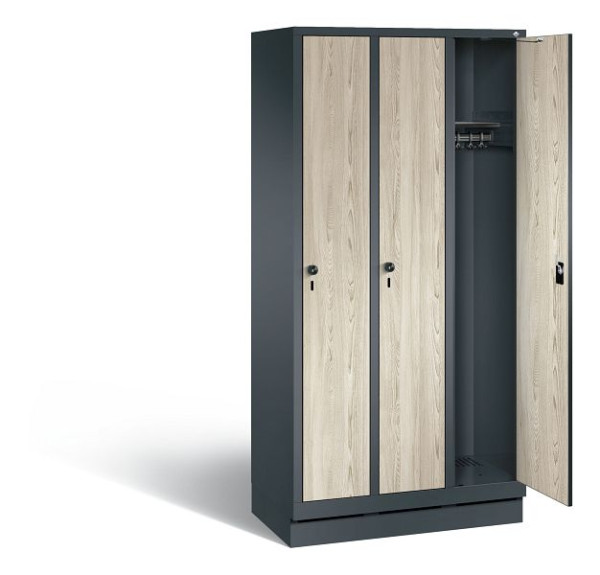 C+P garderobe Evolo, H1800xB900xD500mm, kleur: antracietgrijs / Sen ash decor, 48020-30 S11031