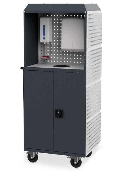 Bedrunka+Hirth rolkast Health Protection Kubik serie, afmetingen in mm (BxDxH): 730 x 550 x 1690, incl. metalen adapter, 86.H02KUB5