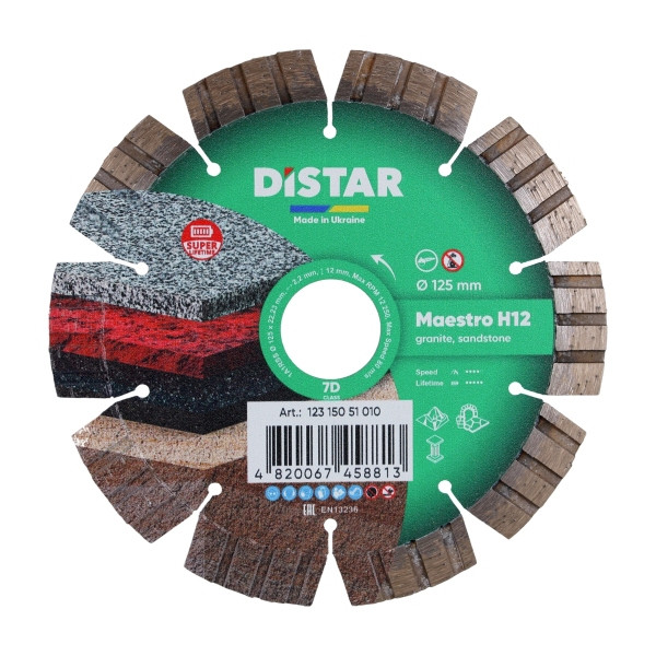 Distar diamantdoorslijpschijf 1A1RSS 125 Maestro H12, 12315051010