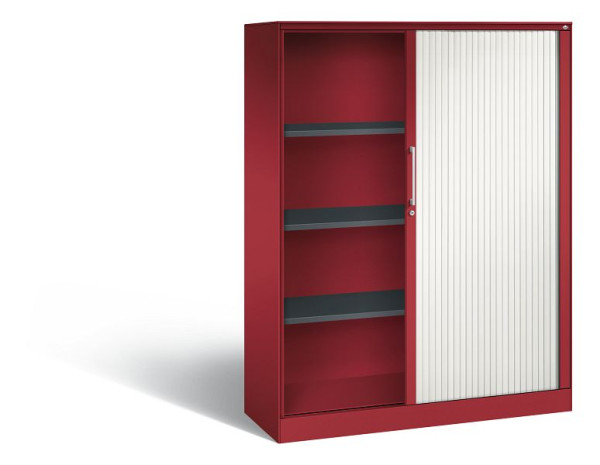 C+P rolluikkast Asisto, H1639xB1200xD435mm, kleur: robijnrood/verkeerswit, beugelkruk, 4 niveaus, 143011-000 S10043