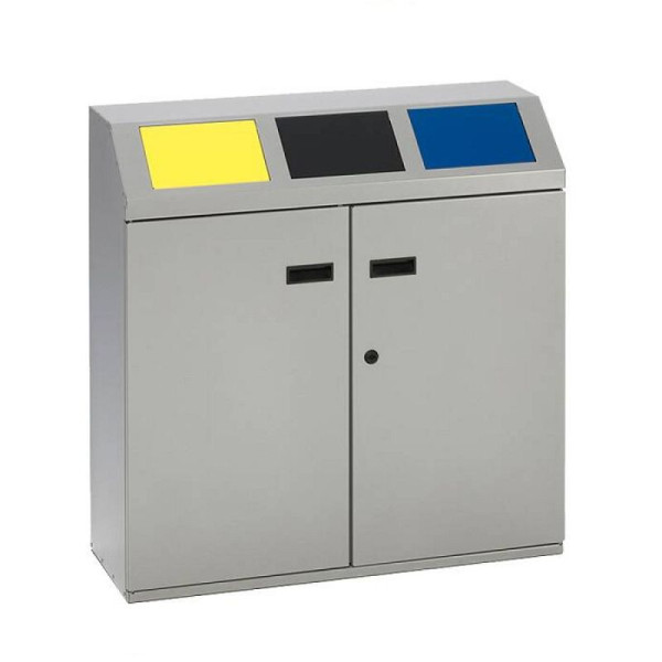 Stein HGS HGS recyclingstation -Cubo Martino- 150 liter van staal, met 3 gekleurde insteekkleppen, 33738