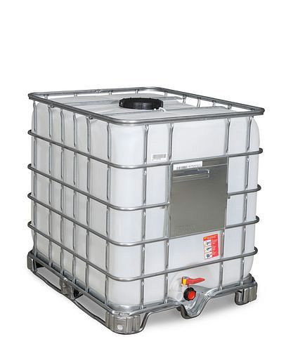 DENIOS Recobulk IBC Container, Stahlkufen, 1000 l, Öffnung NW225, Auslauf NW50, 266-188