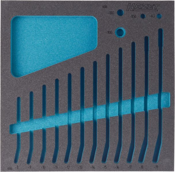 Hazet 2-componenten zachtschuim inleg, voor 163-186/16, afmetingen/lengte: 344 mm x 342 mm Organisatiesysteem maat: 2/3 (344 x 342 mm), 163-186L