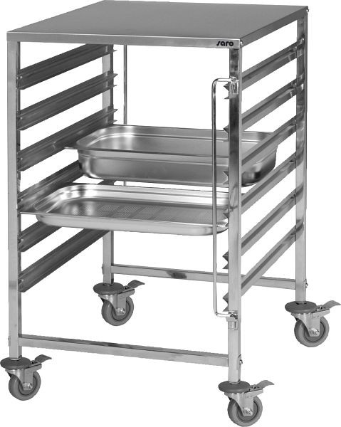 Saro plankenwagen met RVS werkblad model NOEL, 350-1015
