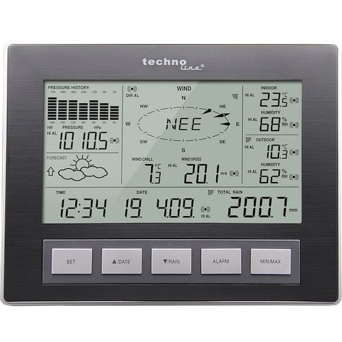 Technoline weercentrum, tijd via pc of handmatige instelling, afmetingen: 222 x 173 x 42 mm, WS 2816