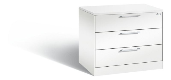 C+P archiefkast Asisto, H710xB800xD600mm, kleur: verkeerswit, beugelgreep, 146273-323 S10201