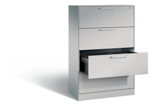C+P hangarchiefkast Asisto, H1310xB800xD435mm, kleur: wit aluminium, beugelgreep, 146023-412 S10067