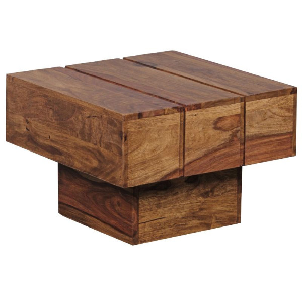 Wohnling bijzettafel SIRA massief sheeshamhout 44 x 44 x 30 cm, massief landhuis kubus vierkant, WL1.755