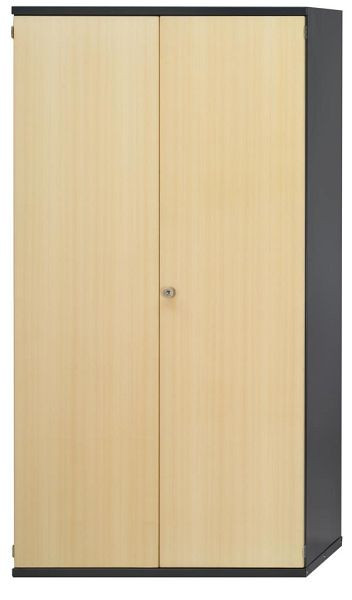 ANKE materiaalkast; 1085 x 1950 mm; Decor in RAL 7016 / beuken; 2 deuren; 4 planken vast