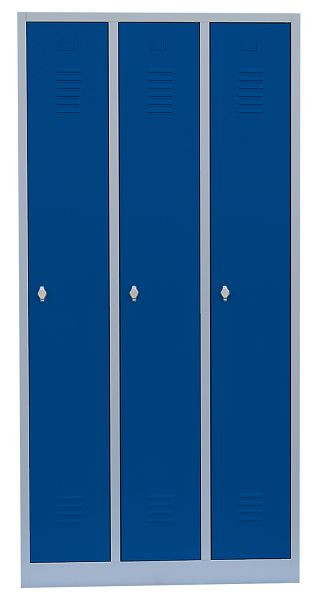 Lüllmann stalen kledingkast/garderobe, 1800 x 885 x 500 mm, lichtgrijs/gentiaanblauw, 510131