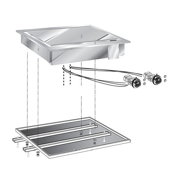 Gastro-Inox drop-in grillplaat met RVS bakoppervlak, 60cm, 160.533
