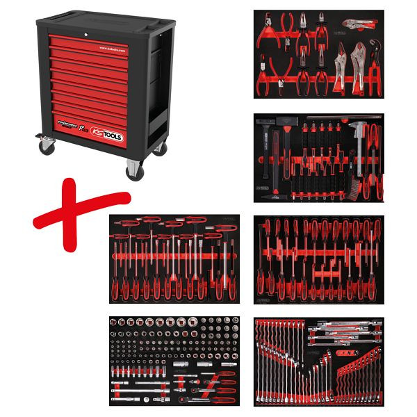 KS Tools PERFORMANCEplus werkplaatswagenset P15, met 271 gereedschappen en 6 laden, 815.6271