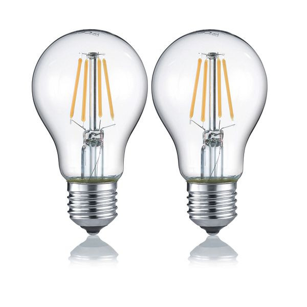 Mendler Trio LED lamp RL187, gloeilamp lamp, E27 4W EEK E, warm wit, set van 2, 65345