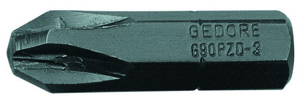 GEDORE schroevendraaierbit 1/4" voordeelverpakking voor kruiskopschroeven PZ3, 50 mm lang, 6553170