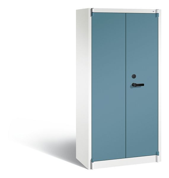C+P Feuergeschützter Schrank Certos, H1950xB930xT500 mm, Weiß/Horizontblau, 1170-00 S11255