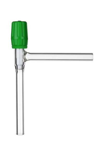 Rettberg hoekvacuümventiel, doorlaat 0 - 6 mm, met PTFE spindel, verstelbaar, borosilicaatglas 3.3, 107080186