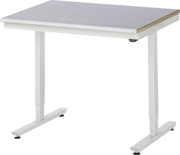 RAU werktafel serie adlatus 150 (elektrisch in hoogte verstelbaar), werkblad met plaatstalen bekleding, 1000x720-1120x800 mm, 08-AT-100-080-S