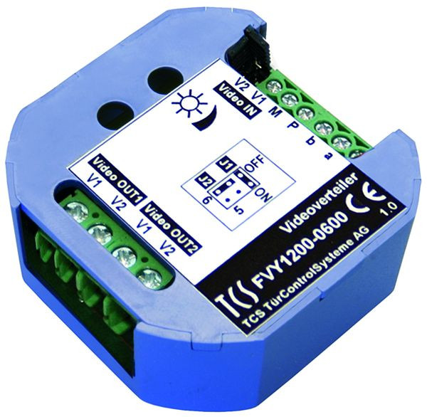 TCS videosplitter voor het splitsen van videostrengen, inbouw in inbouwdoos, 2-voudig, FVY1200-0600