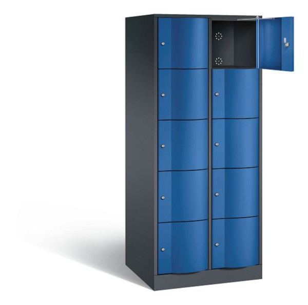 C+P XL lockerkast Resisto, H1950xW772xD640mm, kleur: zwartgrijs / gentiaanblauw, 8570-273 S10080