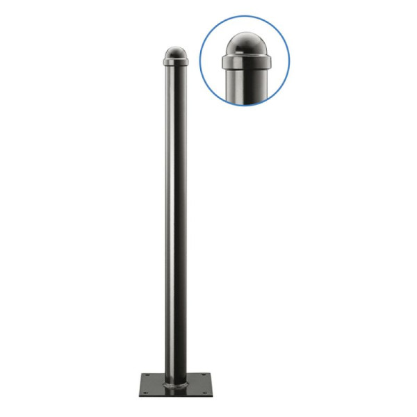 Stone HGS stijlpaal Ø60mm met helmkop, voor pluggen (basisplaat 200x200mm), 13297