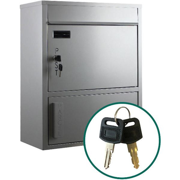 ScanProDesign Safepost 921 Tiamat - mit Paket-/Zeitungsfach, Silbergrau, 92152