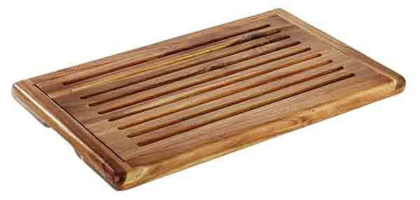 APS GN 1/1 broodsnijplank, 53 x 32,5 cm, hoogte: 2 cm, hout, acacia, uitneembare kruimellade, staand op 4 antislipvoetjes, 00884