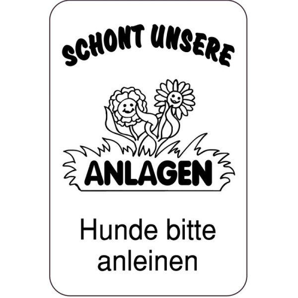 Stenen HGS bord, bescherm onze faciliteiten, honden alstublieft aangelijnd, 400 x 600 mm, 14902