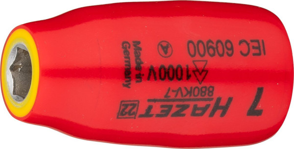 Hazet dop, zeskant, hol vierkant 10 mm (3/8"), 7 mm, kort type, 880KV-7