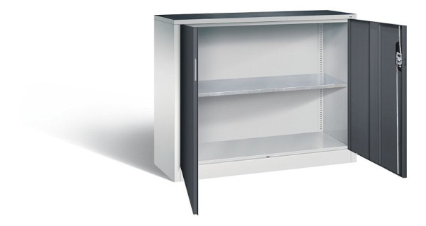C+P gereedschapskast Acurado, H1000xB1200xD400mm, kleur: lichtgrijs/zwartgrijs, verzonken handgreep, 8830-000 S10215