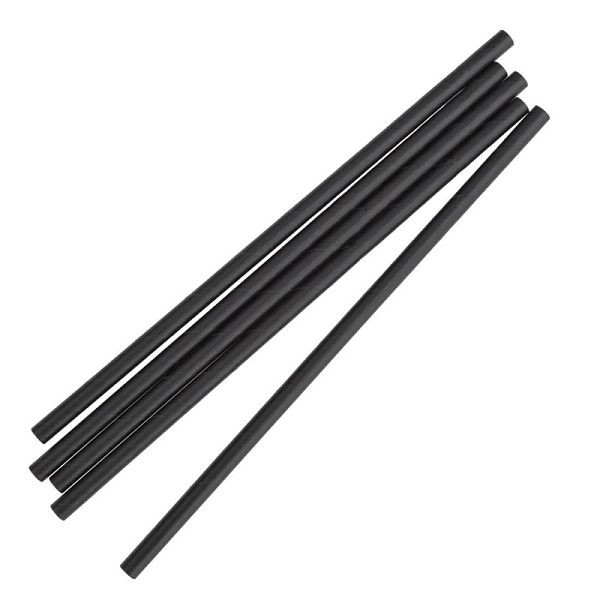 Fiesta Composteerbaar Composteerbare Individueel Verpakte Papieren Rietjes 21cm Zwart (Pak van 250), FP440