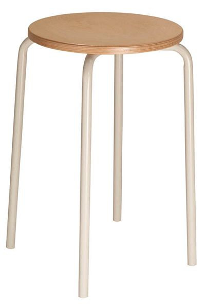 Bedrunka + Hirth stapelkruk, hoog, zitting: beuken, frame: lichtgrijs, afmetingen in mm (H): 580, 05.3258.22