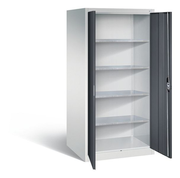 C+P gereedschapskast Acurado, H1950xW930xD800mm, kleur: lichtgrijs/zwartgrijs, verzonken handgreep, 8924-00 S10171