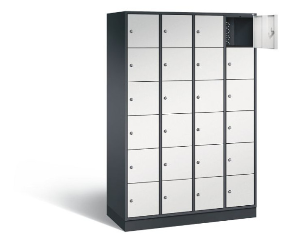 C+P lockerkast Intro, H1950xW1220xD490mm, kleur: zwartgrijs/lichtgrijs, 8670-401 S10011