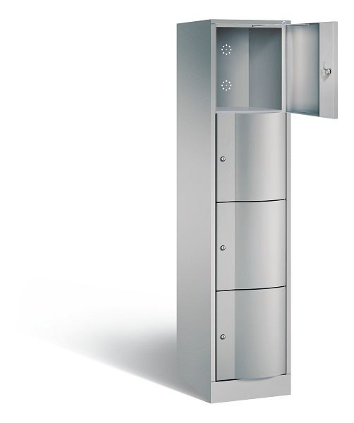 C+P lockerkast Resisto, H1950xB396xD540mm, kleur: wit aluminium, 8470-172 S10027