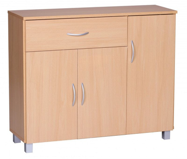 Wohnling dressoir JARRY beuken met 1 lade & 3 deuren 90 x 75 x 30 cm met handgrepen, WL1.333