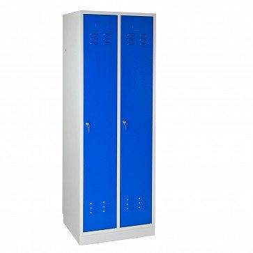 ADB locker/garderobe Regular" 2-deurs, afmetingen HxBxD: 1775x600x500 mm, corpuskleur: lichtgrijs, RAL 7035, deurkleur: hemelsblauw (RAL 5015), 40888