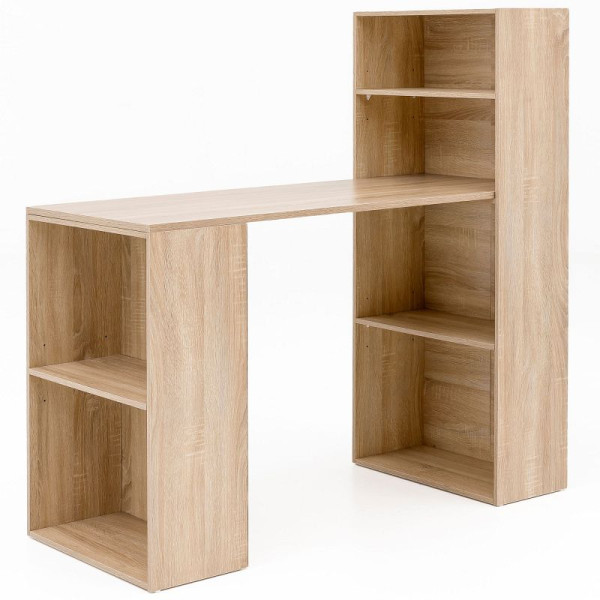 Wohnling bureau met plank 120 x 120 x 53 cm Sonoma hout modern, WL5.693