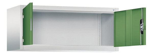 C+P bovenkast Acurado, H500xB1200xD500mm, kleur: lichtgrijs / reseda groen, verzonken handgreep, 9484-000 S10246
